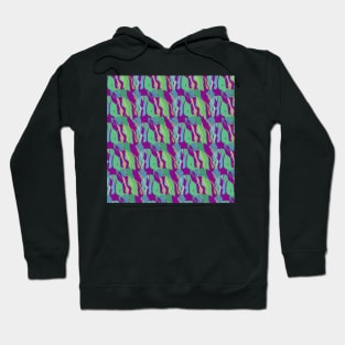 Contemporary Retro Abstract Purple Surface Pattern - Hall of Mirrors Hoodie